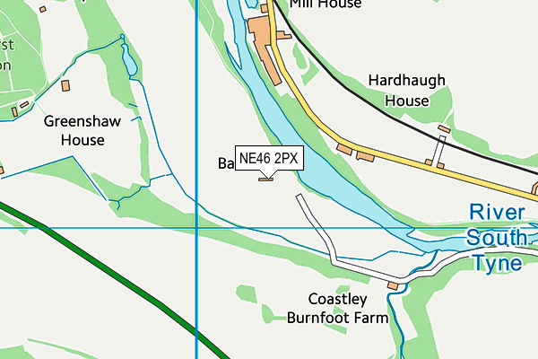 NE46 2PX map - OS VectorMap District (Ordnance Survey)