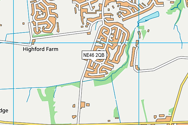 NE46 2QB map - OS VectorMap District (Ordnance Survey)