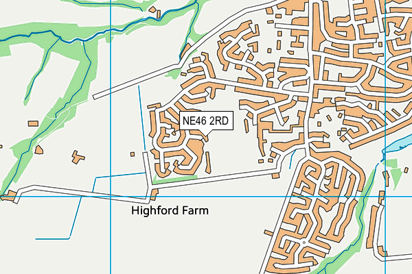 NE46 2RD map - OS VectorMap District (Ordnance Survey)