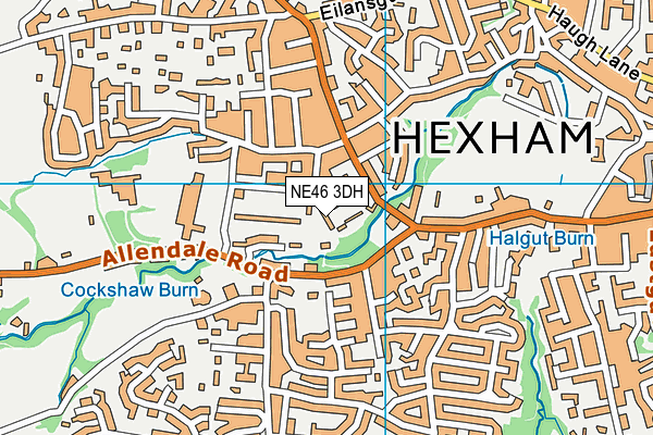 NE46 3DH map - OS VectorMap District (Ordnance Survey)