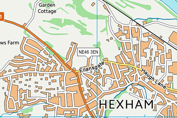 NE46 3EN map - OS VectorMap District (Ordnance Survey)