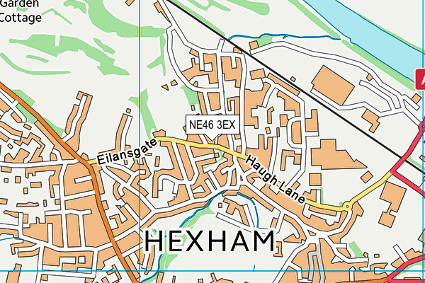NE46 3EX map - OS VectorMap District (Ordnance Survey)