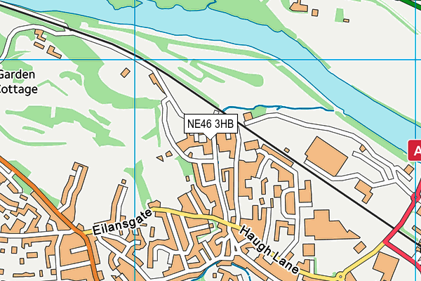 NE46 3HB map - OS VectorMap District (Ordnance Survey)