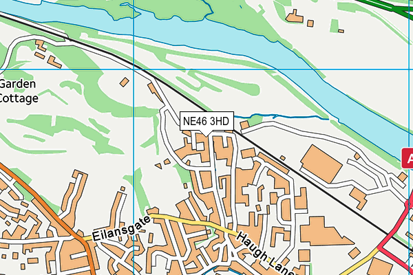 NE46 3HD map - OS VectorMap District (Ordnance Survey)