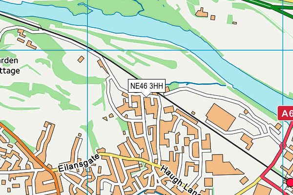 NE46 3HH map - OS VectorMap District (Ordnance Survey)