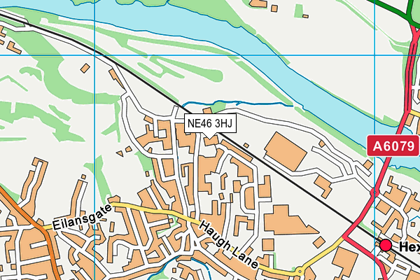 NE46 3HJ map - OS VectorMap District (Ordnance Survey)