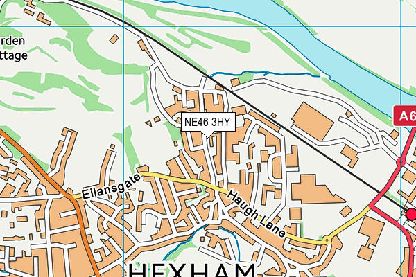 NE46 3HY map - OS VectorMap District (Ordnance Survey)