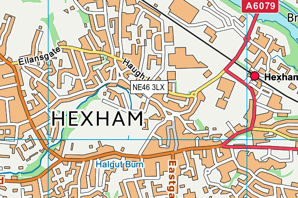 NE46 3LX map - OS VectorMap District (Ordnance Survey)