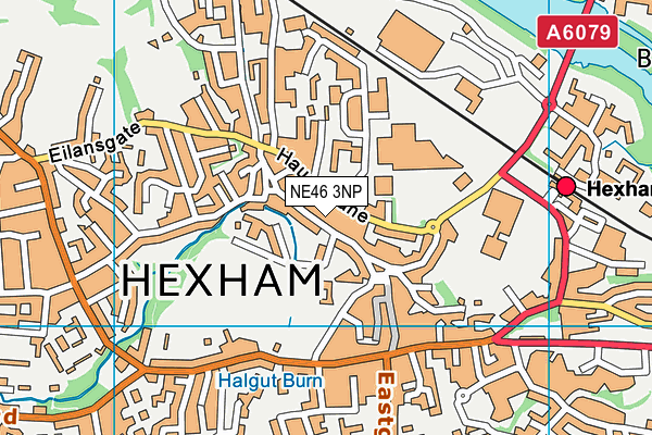 Hexham Swimming Pool (Closed) map (NE46 3NP) - OS VectorMap District (Ordnance Survey)