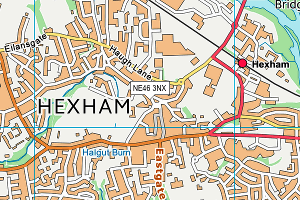 NE46 3NX map - OS VectorMap District (Ordnance Survey)