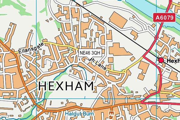 NE46 3QH map - OS VectorMap District (Ordnance Survey)