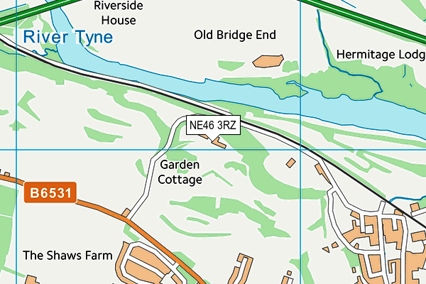 Hexham Golf Club Ltd map (NE46 3RZ) - OS VectorMap District (Ordnance Survey)