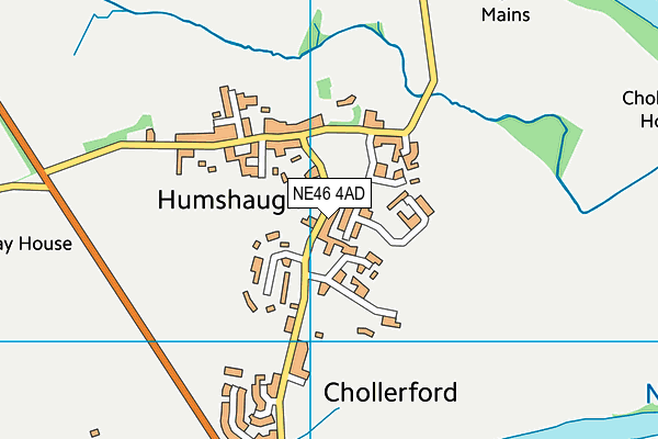 Humshaugh Village Hall map (NE46 4AD) - OS VectorMap District (Ordnance Survey)