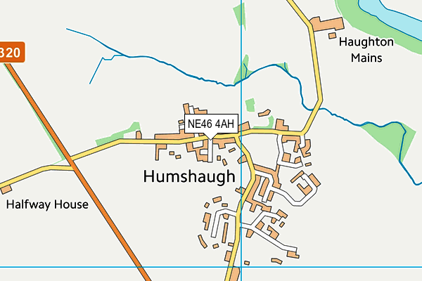 NE46 4AH map - OS VectorMap District (Ordnance Survey)