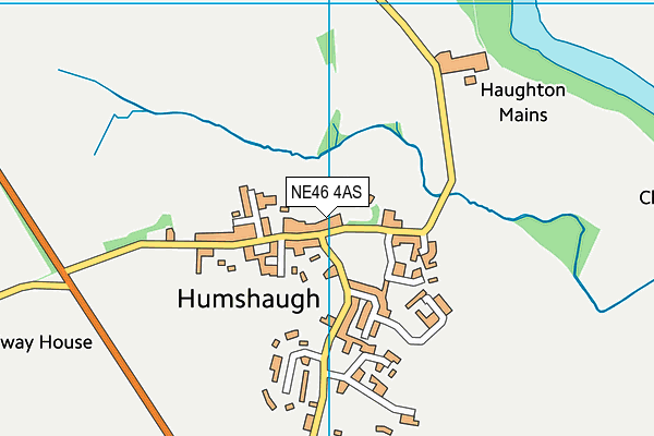 NE46 4AS map - OS VectorMap District (Ordnance Survey)