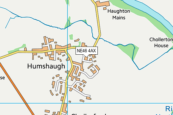 NE46 4AX map - OS VectorMap District (Ordnance Survey)