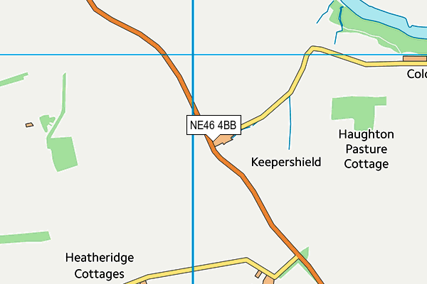 NE46 4BB map - OS VectorMap District (Ordnance Survey)