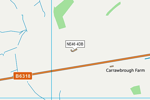 NE46 4DB map - OS VectorMap District (Ordnance Survey)