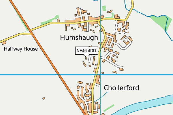 NE46 4DD map - OS VectorMap District (Ordnance Survey)