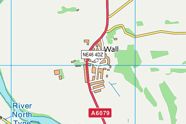 NE46 4DZ map - OS VectorMap District (Ordnance Survey)