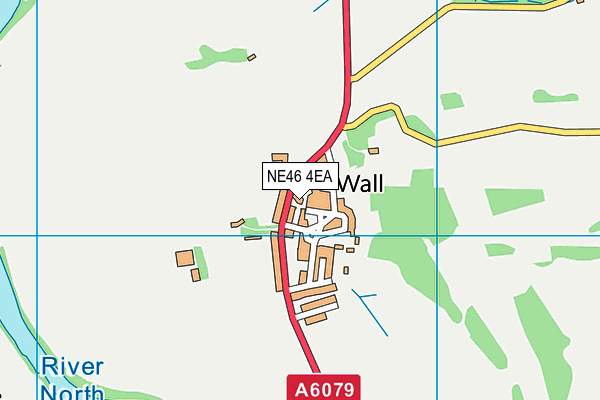 NE46 4EA map - OS VectorMap District (Ordnance Survey)