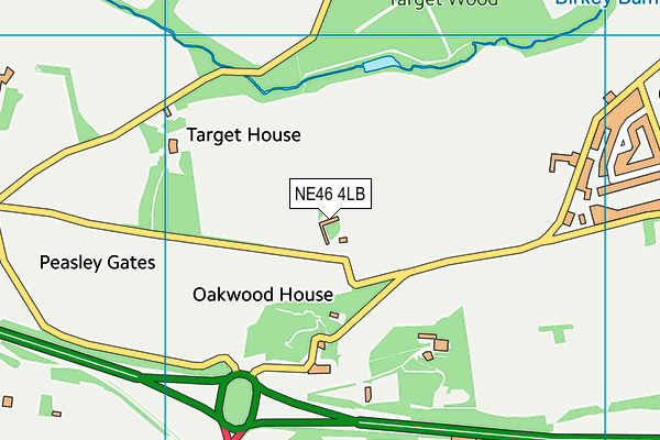 NE46 4LB map - OS VectorMap District (Ordnance Survey)