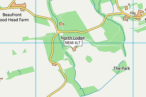 NE46 4LT map - OS VectorMap District (Ordnance Survey)