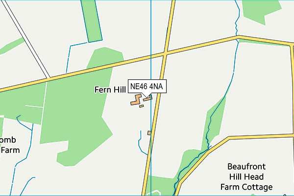 NE46 4NA map - OS VectorMap District (Ordnance Survey)