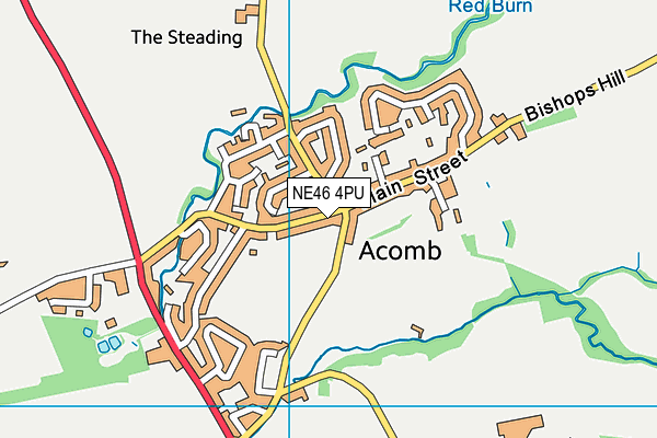 NE46 4PU map - OS VectorMap District (Ordnance Survey)