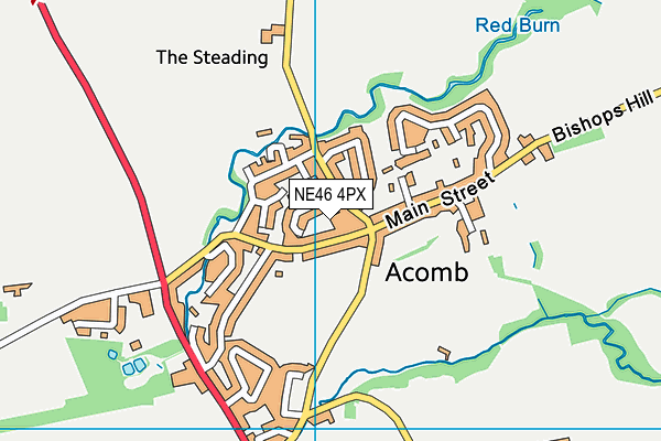 NE46 4PX map - OS VectorMap District (Ordnance Survey)