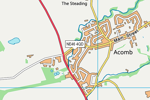 NE46 4QD map - OS VectorMap District (Ordnance Survey)