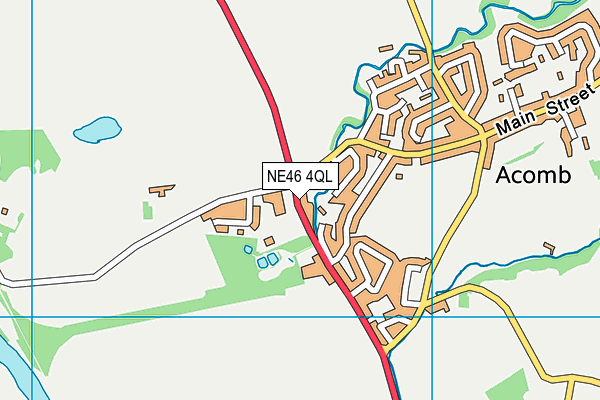 NE46 4QL map - OS VectorMap District (Ordnance Survey)