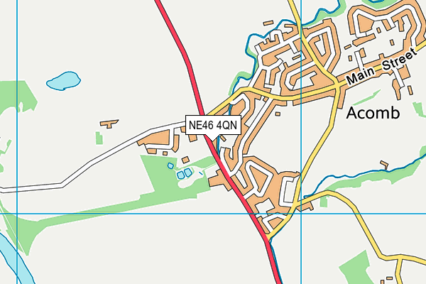 NE46 4QN map - OS VectorMap District (Ordnance Survey)