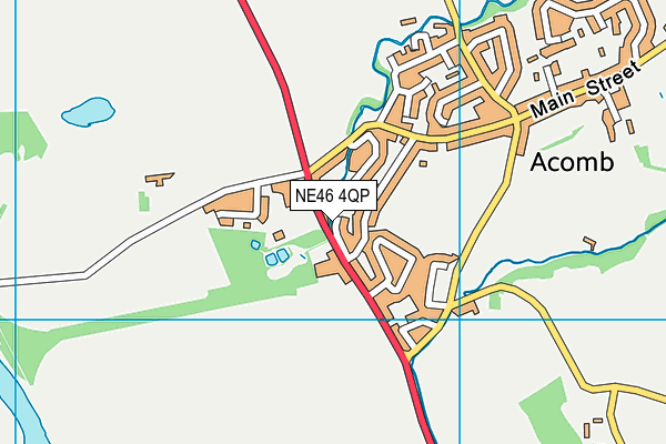 NE46 4QP map - OS VectorMap District (Ordnance Survey)