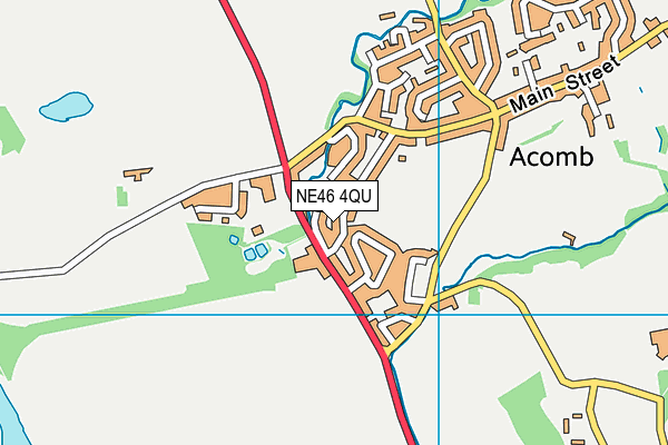 NE46 4QU map - OS VectorMap District (Ordnance Survey)