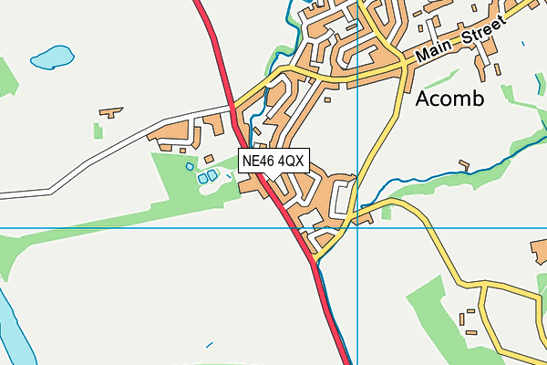 NE46 4QX map - OS VectorMap District (Ordnance Survey)