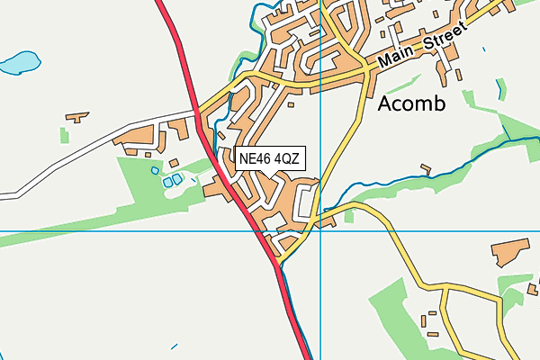 NE46 4QZ map - OS VectorMap District (Ordnance Survey)