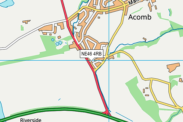 NE46 4RB map - OS VectorMap District (Ordnance Survey)