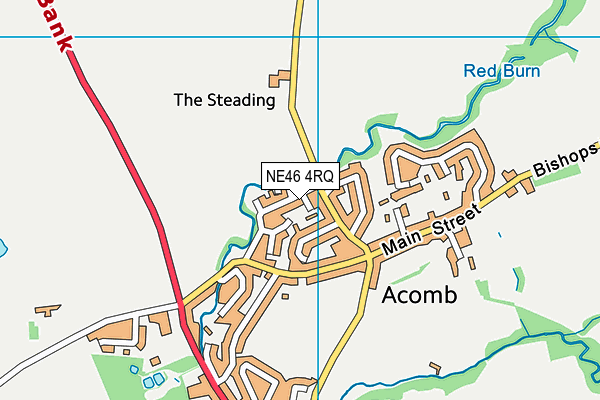 NE46 4RQ map - OS VectorMap District (Ordnance Survey)