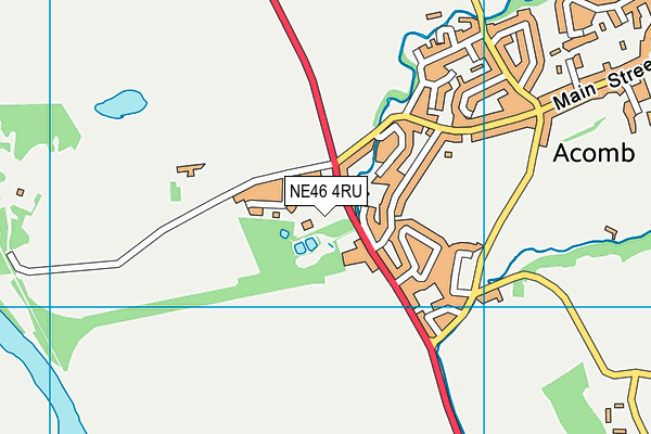 NE46 4RU map - OS VectorMap District (Ordnance Survey)