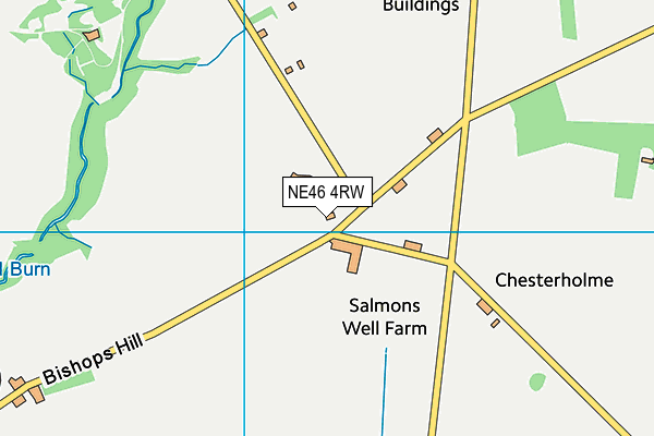 NE46 4RW map - OS VectorMap District (Ordnance Survey)