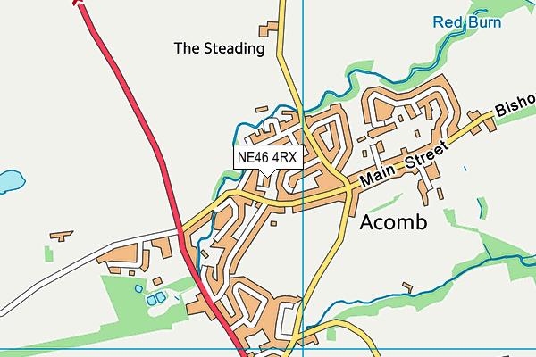 NE46 4RX map - OS VectorMap District (Ordnance Survey)