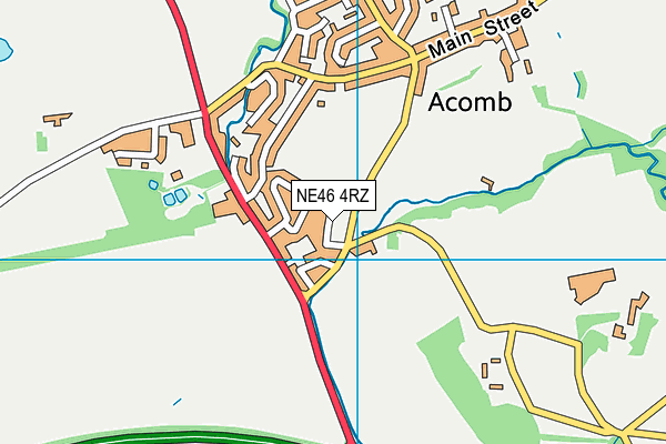 NE46 4RZ map - OS VectorMap District (Ordnance Survey)