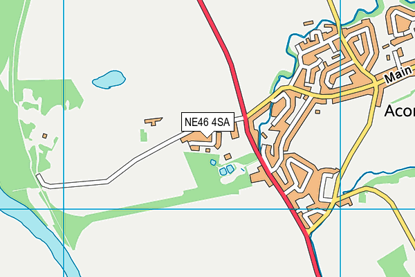 NE46 4SA map - OS VectorMap District (Ordnance Survey)