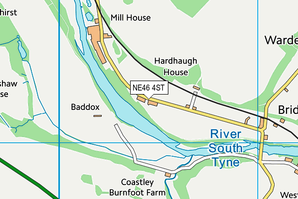 NE46 4ST map - OS VectorMap District (Ordnance Survey)