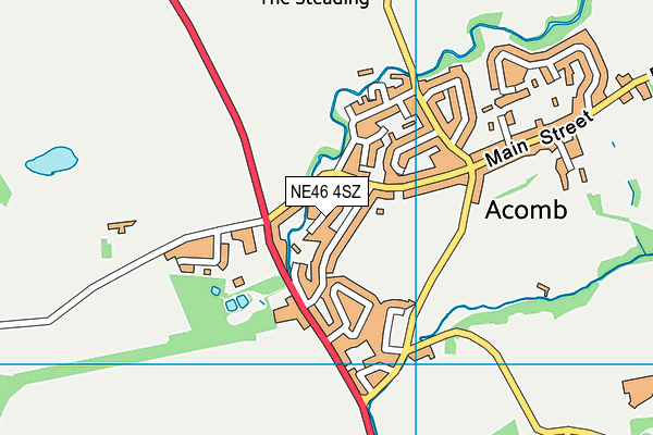 NE46 4SZ map - OS VectorMap District (Ordnance Survey)