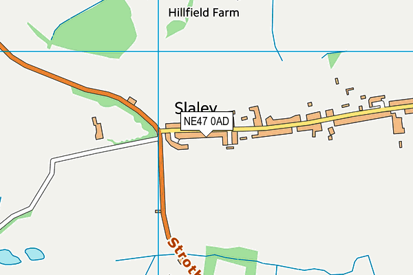 NE47 0AD map - OS VectorMap District (Ordnance Survey)