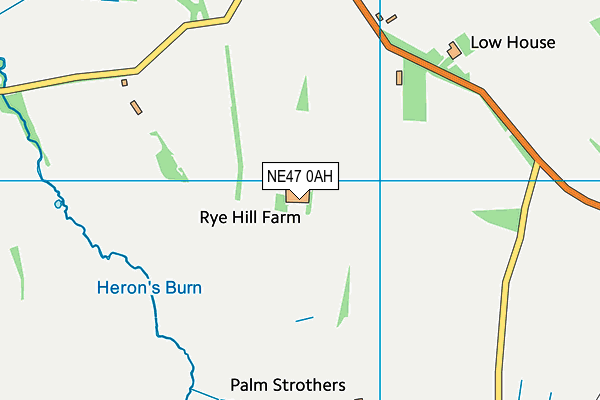 NE47 0AH map - OS VectorMap District (Ordnance Survey)