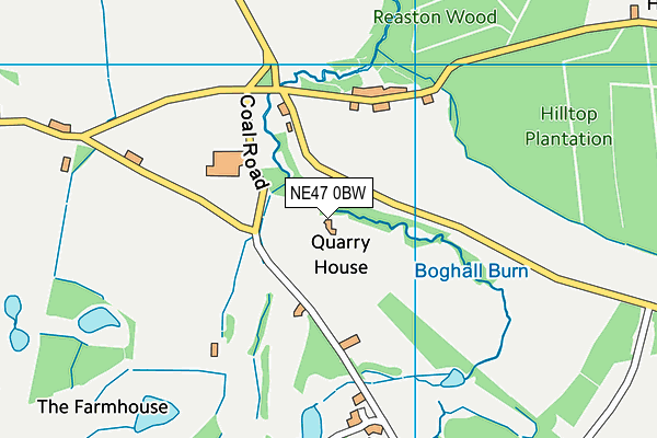 NE47 0BW map - OS VectorMap District (Ordnance Survey)