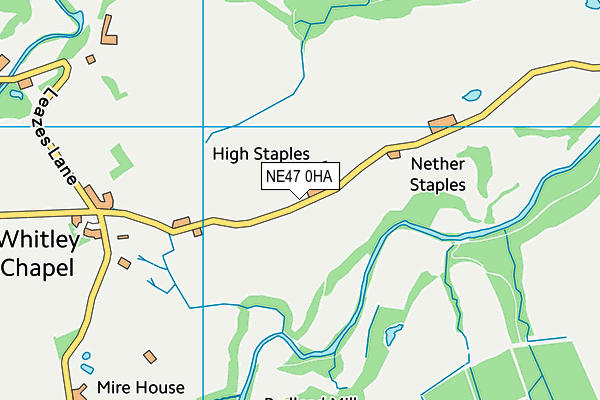 NE47 0HA map - OS VectorMap District (Ordnance Survey)